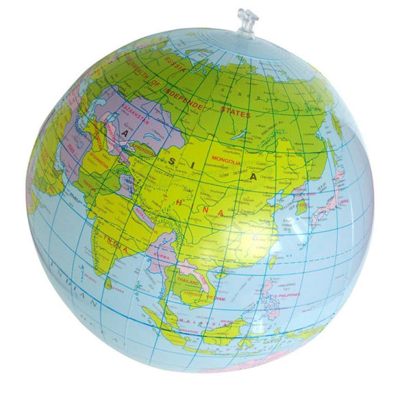 World Globe Map 40CM Inflatable Beach Ball World Globe Teach Education Geography Toy Map Balloon Beach Ball Kids Gifts JAKKOUTTHEBXX JAKKOUTTHEBXX